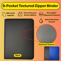 9-Pocket Zipper Binder (Diamond Texture)