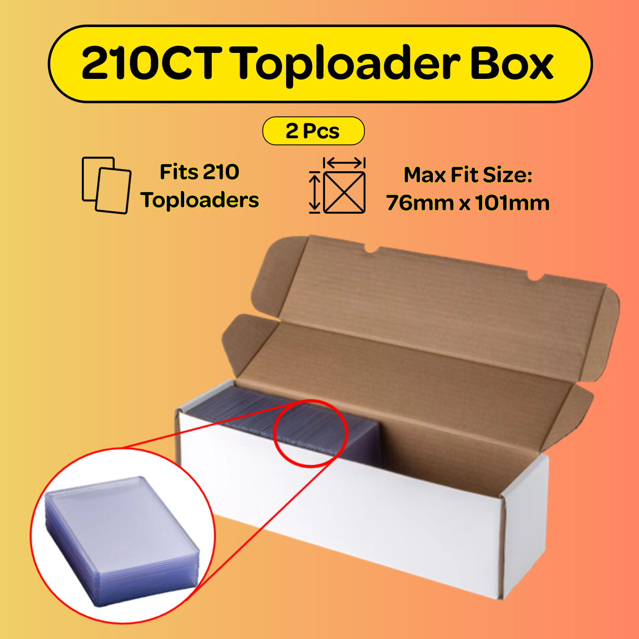 210CT Toploader Cardboard Box