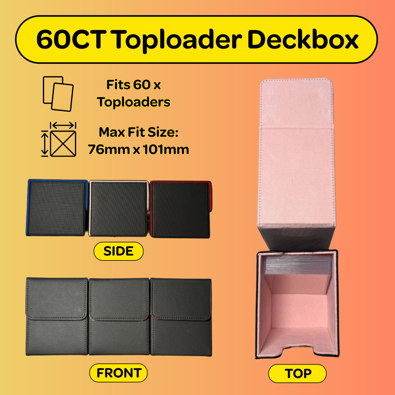 60CT PU Toploader Deckbox (Top-Load) (Pink)