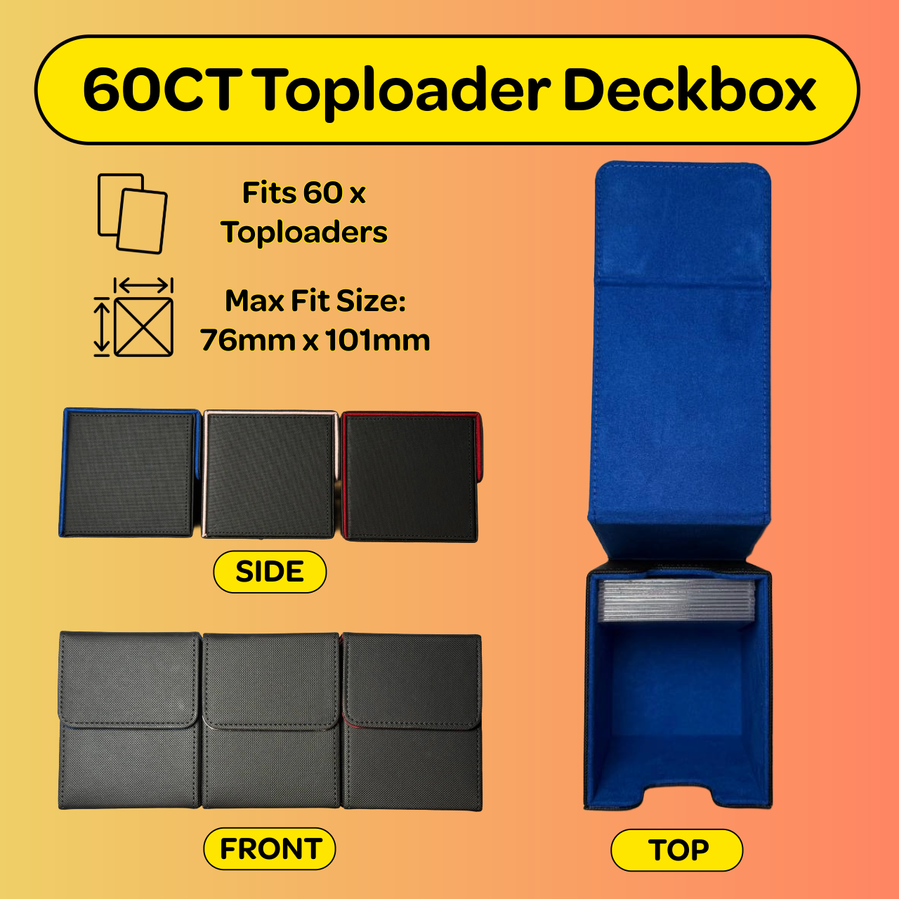 60CT PU Toploader Deckbox (Top-Load) (Blue)