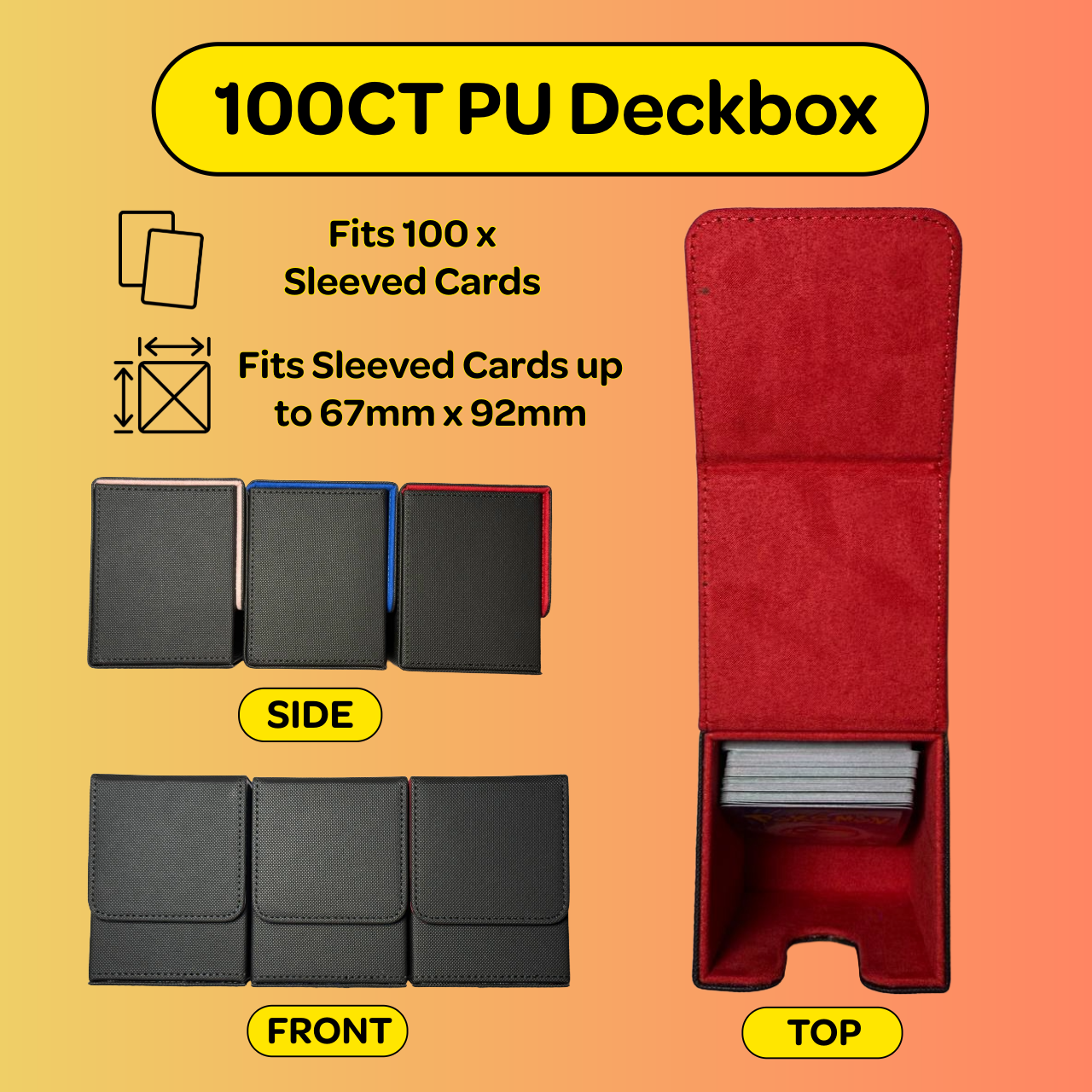 100CT PU Toploader Deckbox (Top-Load) (Red)