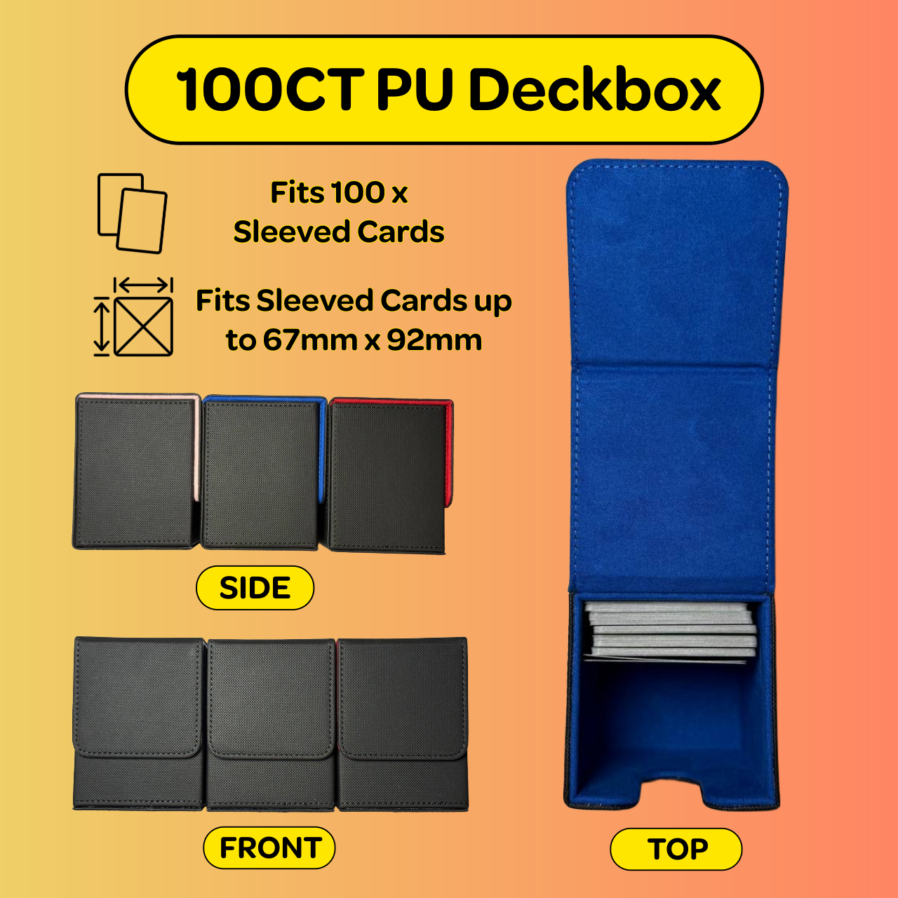 100CT PU Toploader Deckbox (Top-Load) (Blue)