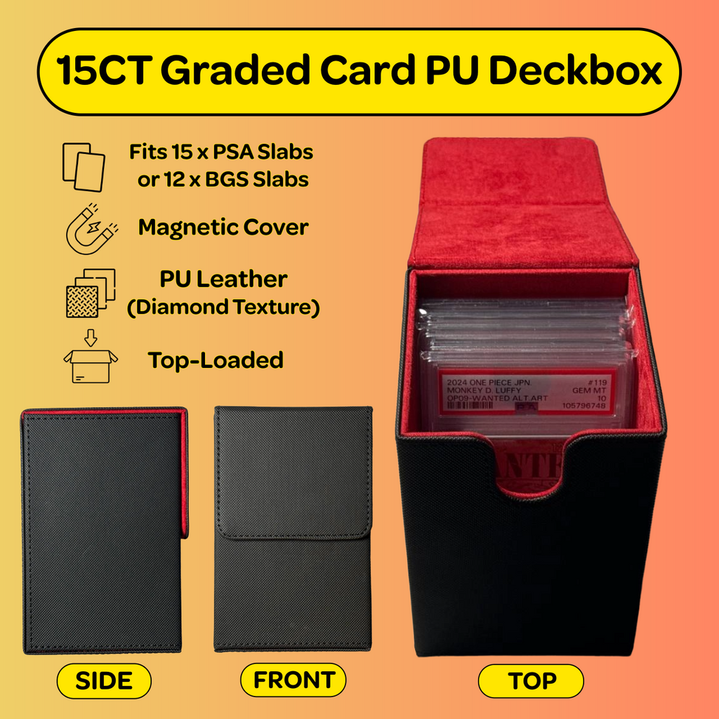 15CT PU Graded Card Deckbox (Top-Load) (Red)