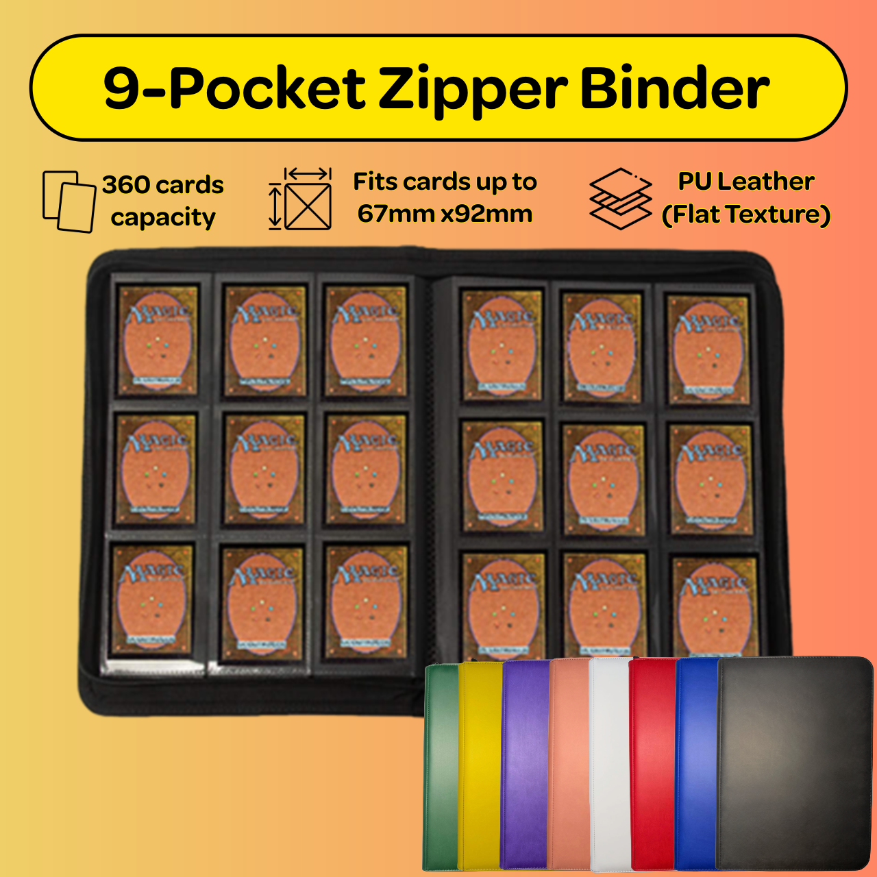 9-Pocket Zipper Binder (PU Leather)