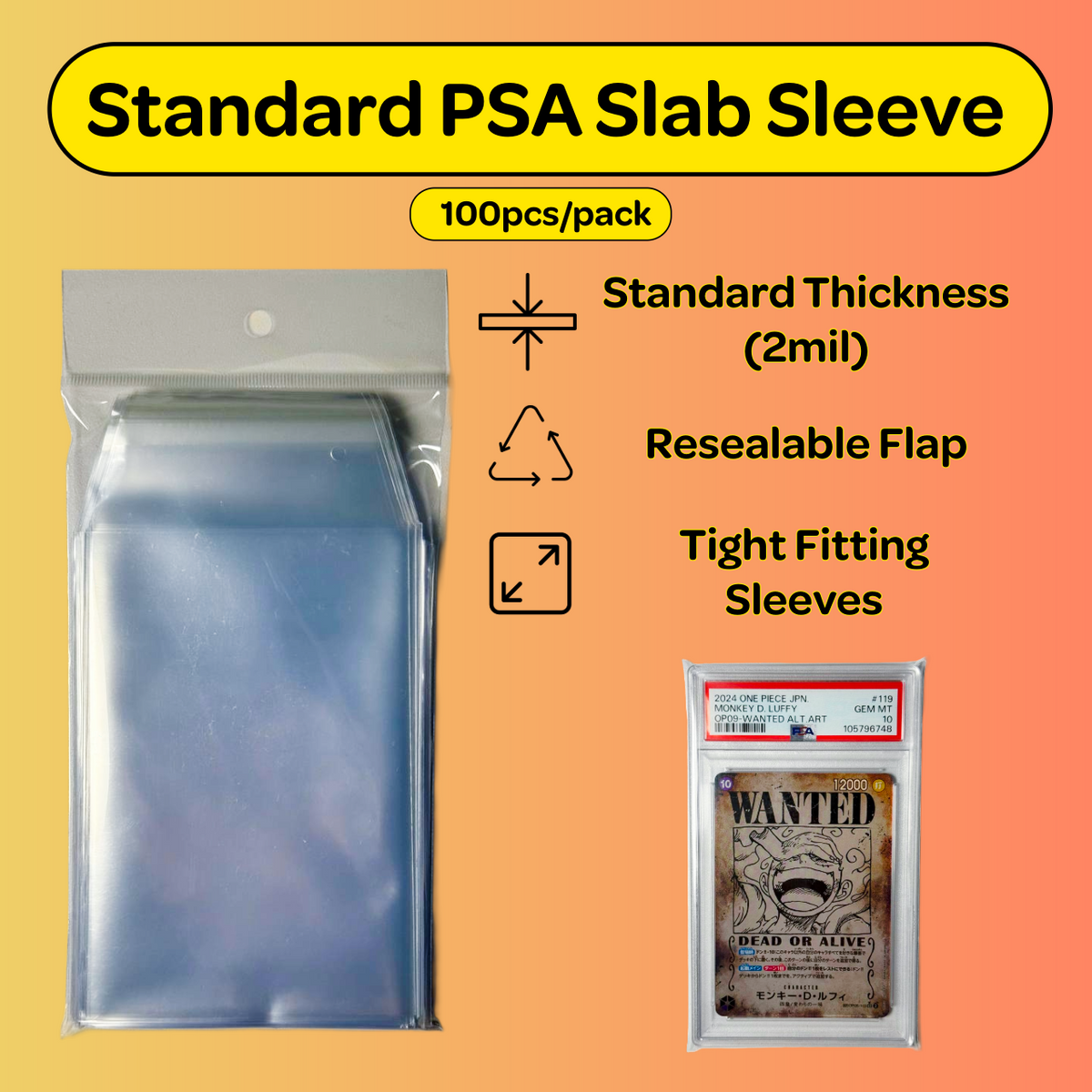 Standard Sleeves for PSA Slabs – Cardboard N Plastics