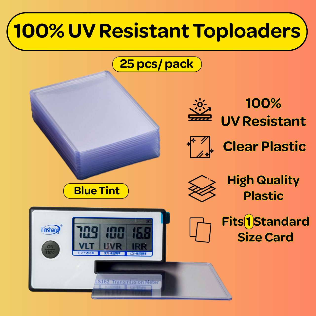 35PT 100% UV Resistant Toploaders (Blue-Tint) (25pcs)